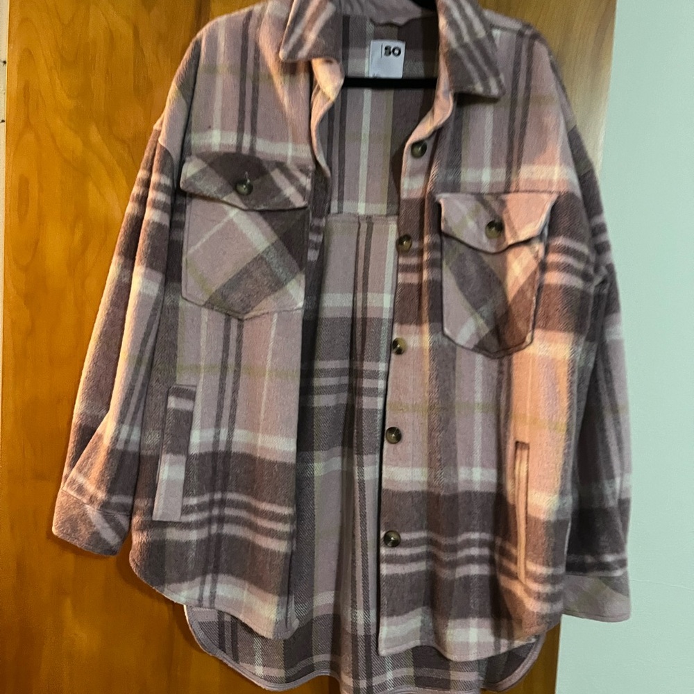 Plaid Button-Up Jacket